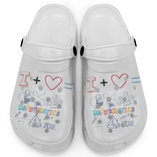 i love math Clogs