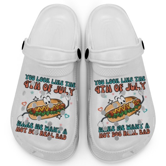 Makes Me Want A Hot Dog Real Bad, 4th July Clogs