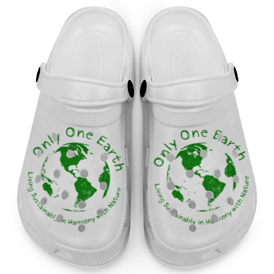Only One Earth - dark green vintage design Clogs