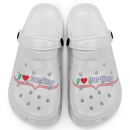 i love curling Clogs
