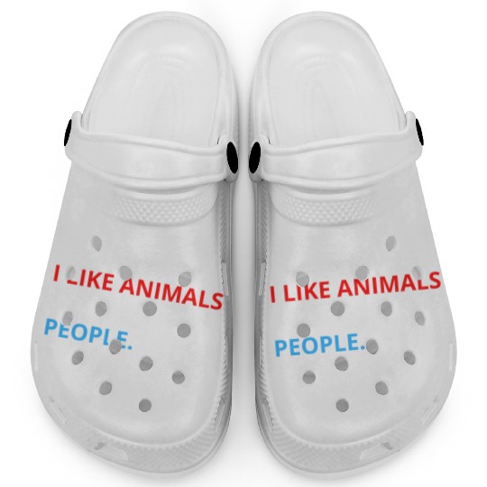 I Like Animals More Than People (Red, White & Blue Clogs