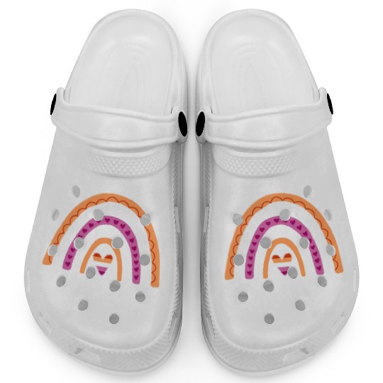 Courage Lesbian Pride Rainbow Clogs