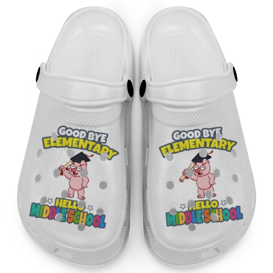 Good Bye Elementary Hello Middle School Graduation Clogs