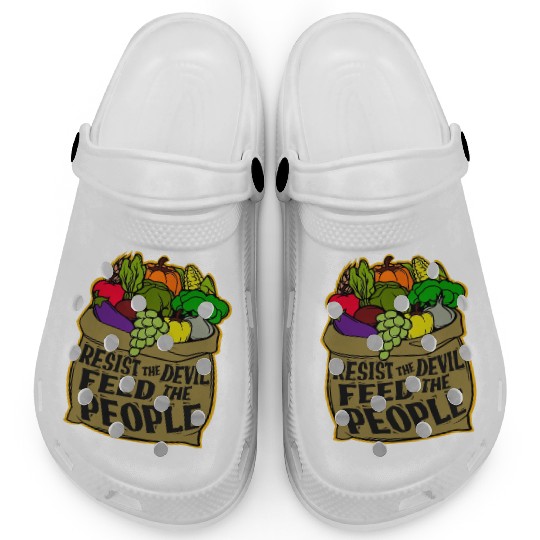 Resist the Devil Feed the People Clogs