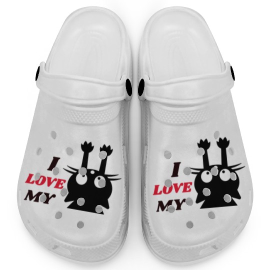 i love my black cat Clogs