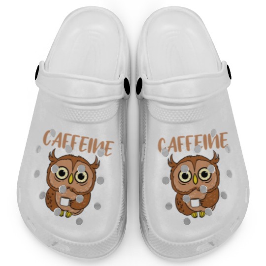 Powered By Caffeine For Owl Lover Clogs