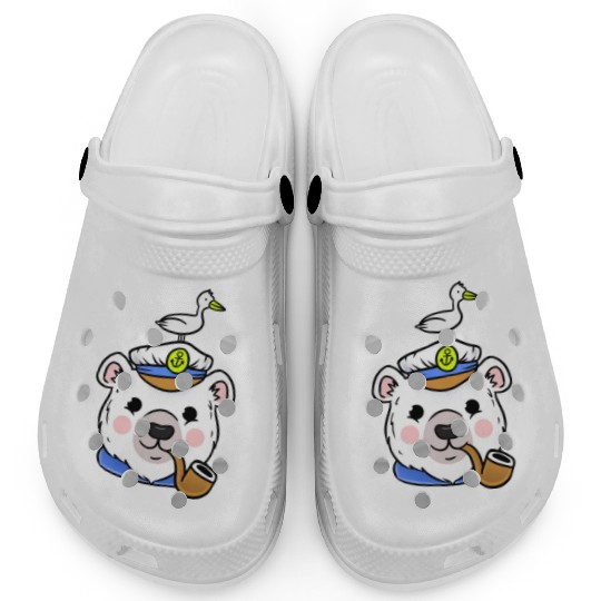 Polar Bear Sailor Captain For Sailing Lover Clogs
