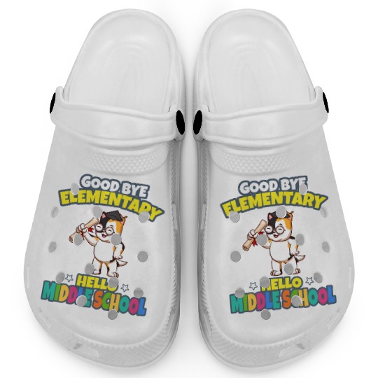 Good Bye Elementary Hello Middle School Graduation Clogs