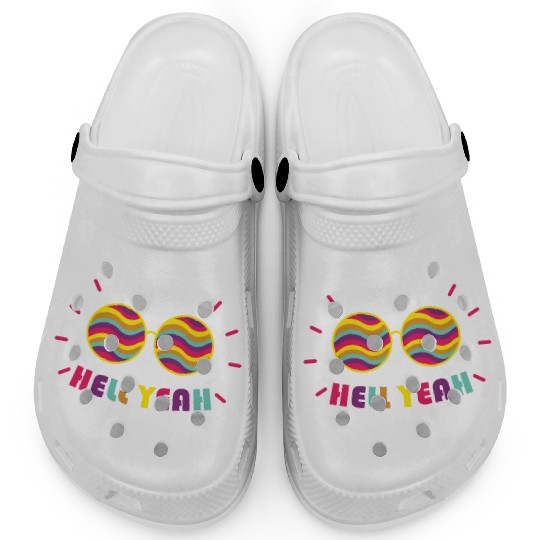 Pride Month - Hell Yeah - Rainbow Glasses Clogs