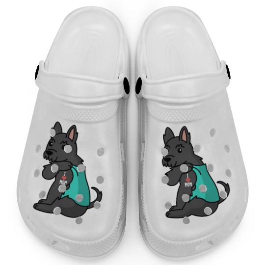 I Love Mom Tattoo Scottish Terrier Clogs