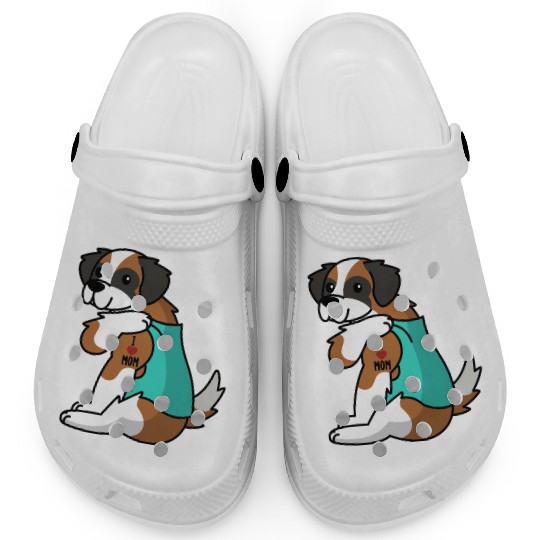 I Love Mom Tattoo Saint Bernard Clogs