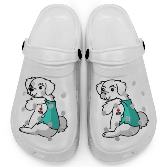 I Love Mom Tattoo Maltese Clogs