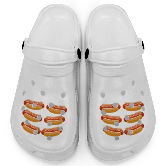 check out my 6 pack Hot dog funny gift hot dogs Clogs