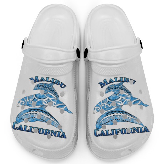 Malibu California Vacation Tribal Dolphins Clogs
