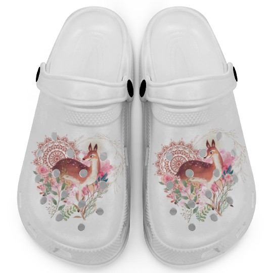 Sweet Deer In Wild Spring Clogs