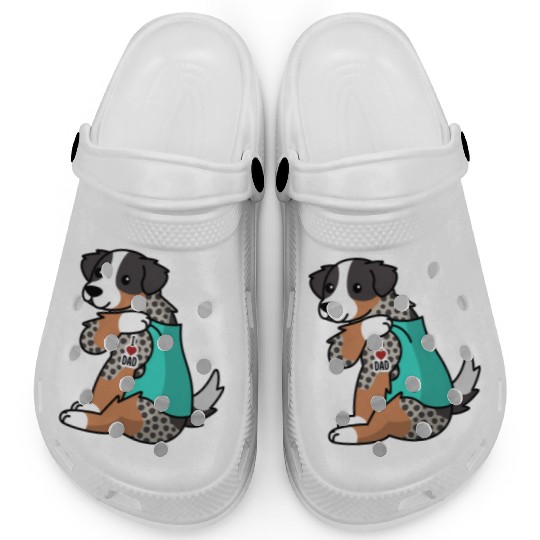 I Love Dad Australian Shepherd Clogs