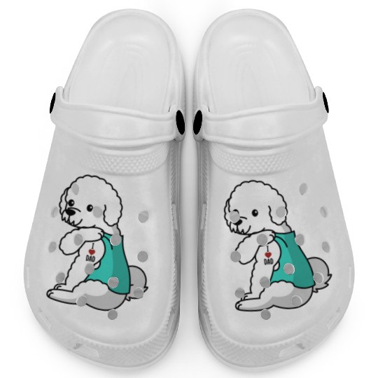 I Love Dad Bichon Frise Clogs