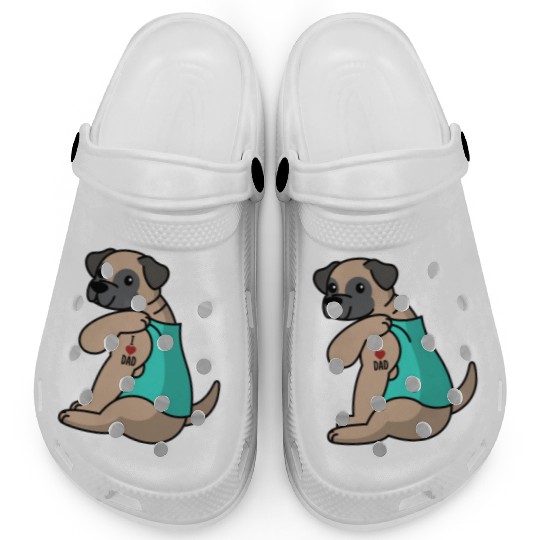 I Love Dad Bullmastiff Clogs