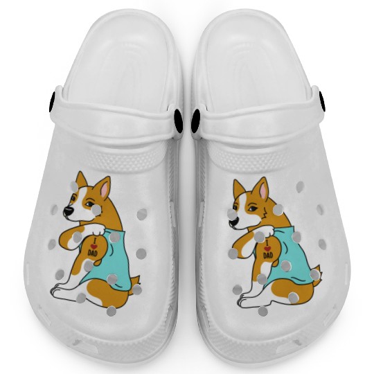 I Love Dad Corgi Clogs