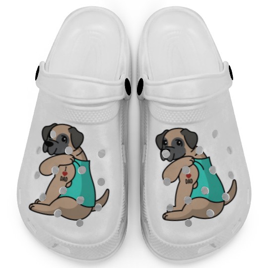 I Love Dad English Mastiff Clogs