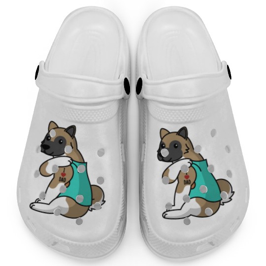I Love Dad Akita Clogs