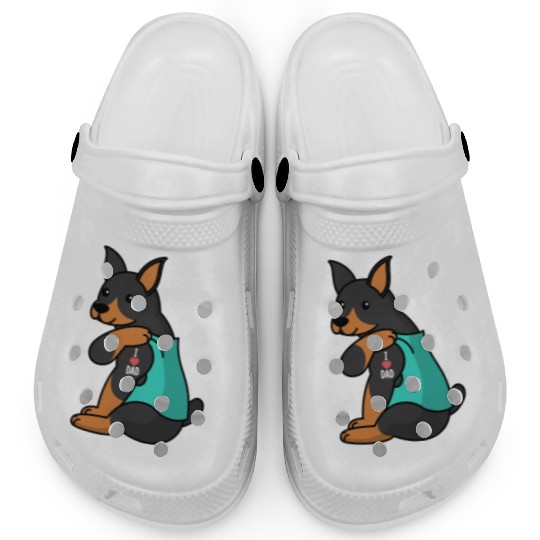 I Love Dad Doberman Clogs