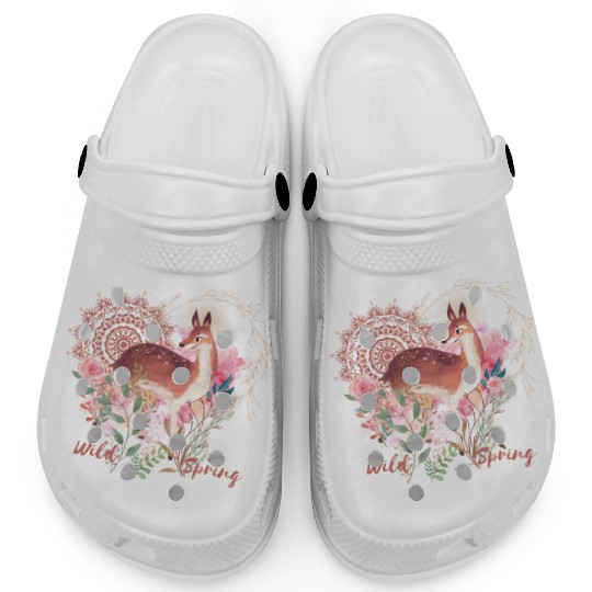 Sweet Deer In Wild Spring - 3 Clogs