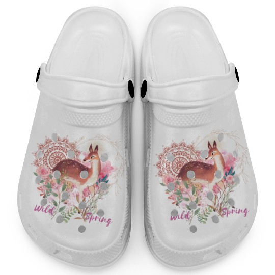 Sweet Deer In Wild Spring - 4 Clogs