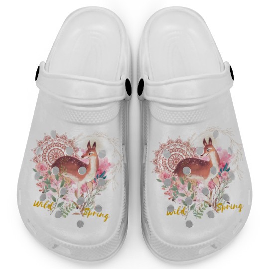 Sweet Deer In Wild Spring - 9 Clogs