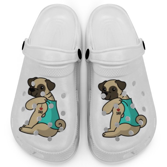 I Love Dad Pug Clogs