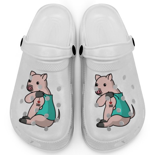 I Love Dad Mini Pig Clogs