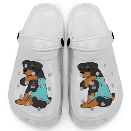 I Love Dad Rottweiler Clogs