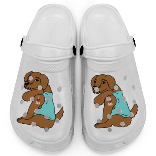 I Love Dad Goldendoodle Clogs