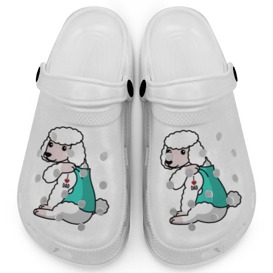 I Love Dad Poodle Clogs