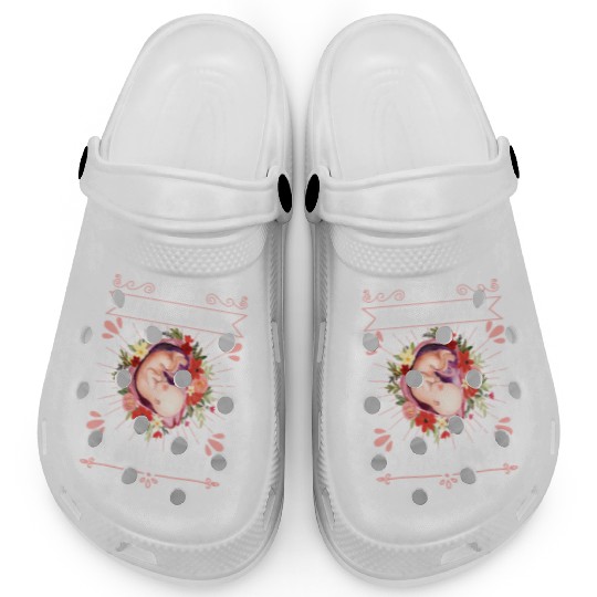 Midwife Flowers Baby Catcher Doula Clogs