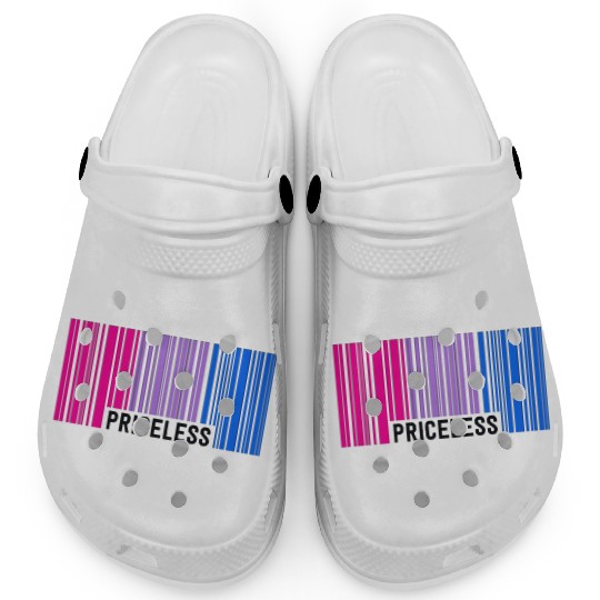 Priceless Bisexual Pride Barcode Subtle Bi Flag Clogs