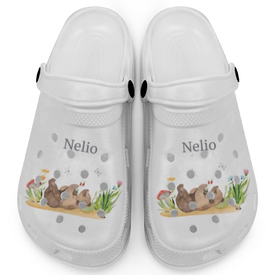 Forest Animal Bear Flowers Name Nelio Clogs