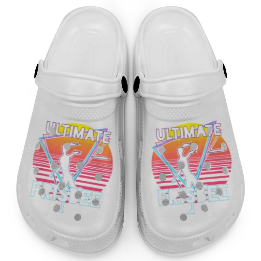 Retro Ultimate Frisbee Players Team Sports Disc Clogs