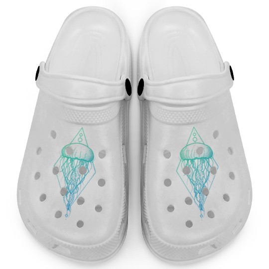 Colorful JellyFish Illustration Design Clogs