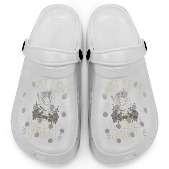Girl Baseball Player Cute Baseball Lover Clogs