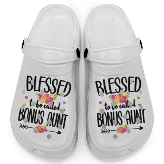Blessed Bonus Aunt Proud Step Auntie Gifts Clogs