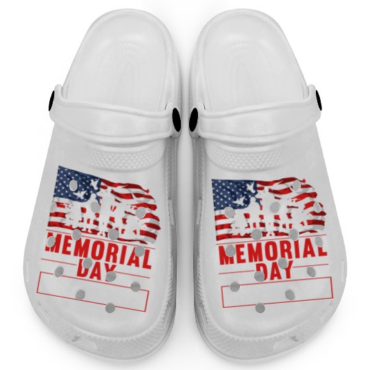 Memorial Day American Flag Soldiers Patriotic US Clogs