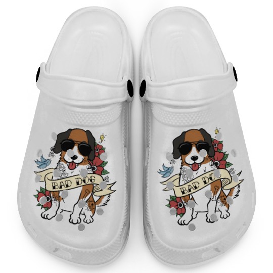Bad Dog Tattoo Saint Bernard Clogs