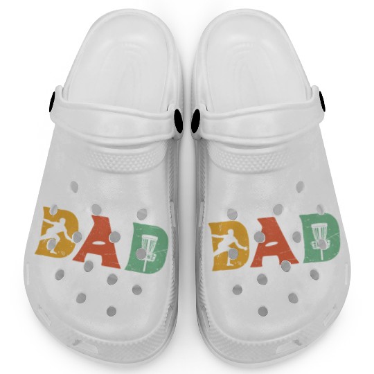 Mens Funny Disc Golf Dad Retro Fathers Day Clogs