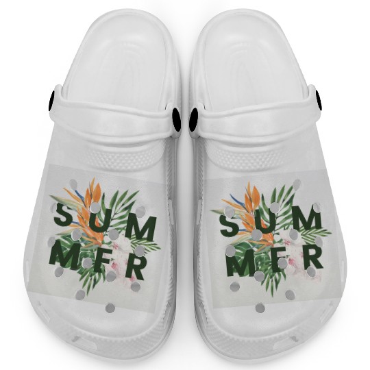 Green Illustration Summer Clogs