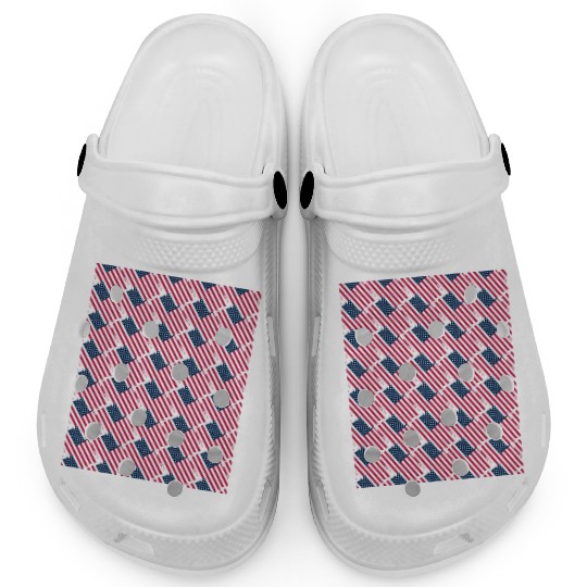 Pattern flag Independence Since 1776 Fourth July Clogs