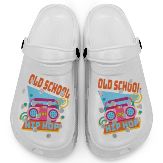 Retro Old School Hip Hop 80s 90s Graffiti Cassette Clogs
