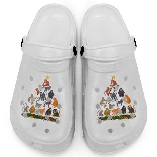 Monkey Christmas Tree Merry Christmas Clogs