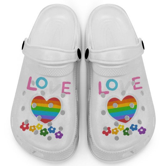 Love Flower Pride, lgbt community Clogs