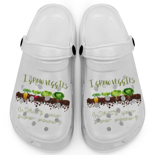 Vegetable Gardener Gardening Pun Grow Veggies Clogs